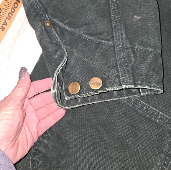 Carhartt M Large Green Chore Coat 2004 Vintage Blanket Lined Barn Coat Unisex - Picture 7 of 9
